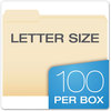 A Picture of product PFX-48420 Pendaflex® CutLess® File Folders 1/3-Cut Tabs: Assorted, Letter Size, Manila, 100/Box