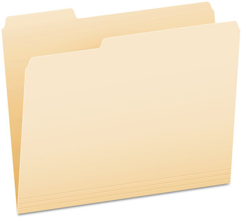 Pendaflex® CutLess®/WaterShed® File Folders CutLess WaterShed 1/3-Cut Tabs: Assorted, Letter Size, Manila, 100/Box
