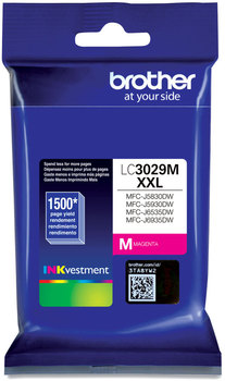 Brother LC3029BK, LC3029C, LC3029M, LC3029Y Ink INKvestment Super High-Yield 1,500 Page-Yield, Magenta