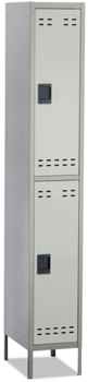 Safco® Double-Tier Lockers Locker, 12w x 18d 78h, Two-Tone Gray