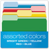 A Picture of product PFX-48440 Pendaflex® CutLess® File Folders 1/3-Cut Tabs: Assorted, Letter Size, Colors, 100/Box