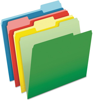 Pendaflex® CutLess® File Folders 1/3-Cut Tabs: Assorted, Letter Size, Colors, 100/Box