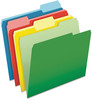 A Picture of product PFX-48440 Pendaflex® CutLess® File Folders 1/3-Cut Tabs: Assorted, Letter Size, Colors, 100/Box