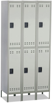 Safco® Double-Tier Lockers Three-Column Locker, 36w x 18d 78h, Two-Tone Gray