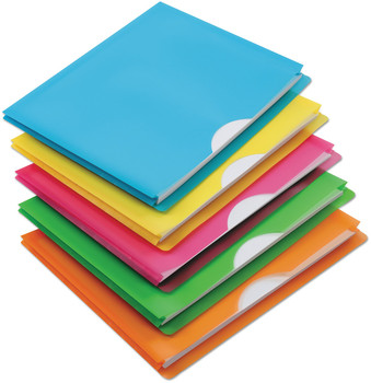 Pendaflex® Glow Poly File Jacket Straight Tab, Letter Size, Assorted Colors, 5/Pack