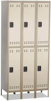 Safco® Double-Tier Lockers Three-Column Locker, 36w x 18d 78h, Two-Tone Tan