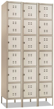 Safco® Box Lockers Three-Column Locker, 36w x 18d 78h, Two-Tone Tan