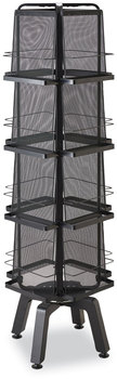Safco® Onyx™ Mesh Rotating Magazine Display 16 Compartments, 18.27w x 18.27d 58.55h, Black, Ships in 1-3 Business Days