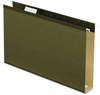 A Picture of product PFX-5143X2 Pendaflex® Extra Capacity Reinforced Hanging File Folders with Box Bottom 2" Legal Size, 1/5-Cut Tabs, Green, 25/Box