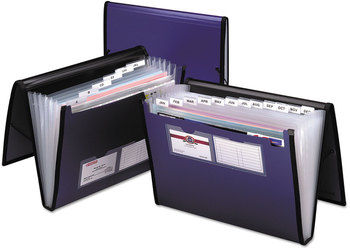 Pendaflex® Professional Expanding Organizer 7 Sections, Elastic Cord Closure, 1/6-Cut Tabs, Letter Size, Blue
