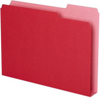 Pendaflex® Double Stuff® File Folders 1/3-Cut Tabs: Assorted, Letter Size, 1.5" Expansion, Red, 50/Pack