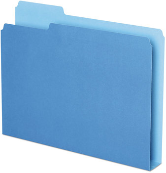 Pendaflex® Double Stuff® File Folders 1/3-Cut Tabs: Assorted, Letter Size, 1.5" Expansion, Blue, 50/Pack