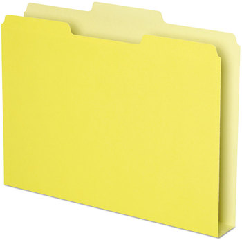 Pendaflex® Double Stuff® File Folders 1/3-Cut Tabs: Assorted, Letter Size, 1.5" Expansion, Yellow, 50/Pack