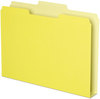 A Picture of product PFX-54456 Pendaflex® Double Stuff® File Folders 1/3-Cut Tabs: Assorted, Letter Size, 1.5" Expansion, Yellow, 50/Pack