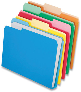 Pendaflex® Double Stuff® File Folders 1/3-Cut Tabs: Assorted, Letter Size, 1.5" Expansion, Colors, 24/Pack