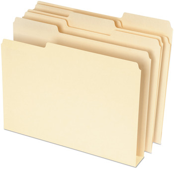 Pendaflex® Double Stuff® File Folders 1/3-Cut Tabs: Assorted, Letter Size, Manila, 50/Pack