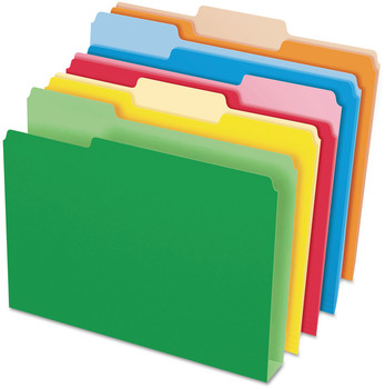 Pendaflex® Double Stuff® File Folders 1/3-Cut Tabs: Assorted, Letter Size, Colors, 50/Pack