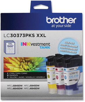 Brother LC3037 Super High Yield Ink Pack LC30373PKS INKvestment High-Yield 1,500 Page-Yield, Cyan/Magenta/Yellow