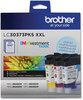 A Picture of product BRT-LC30373PKS Brother LC3037 Super High Yield Ink Pack LC30373PKS INKvestment High-Yield 1,500 Page-Yield, Cyan/Magenta/Yellow