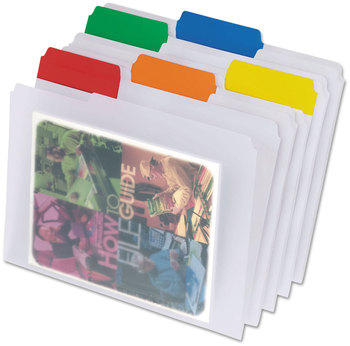 Pendaflex® Poly File Folders 1/3-Cut Tabs: Assorted, Letter Size, Clear, 25/Box