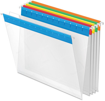 Pendaflex® Poly Hanging Folders Letter Size, 1/5-Cut Tabs, Assorted Colors, 25/Box