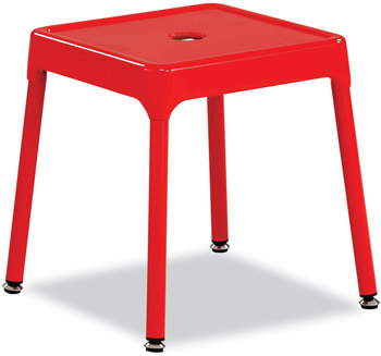 Safco® Steel Guest Stool Backless, Supports Up to 275 lb, 15" 15.5" Seat Height, Red Seat/Base, Ships in 1-3 Business Days