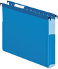 A Picture of product PFX-59202 Pendaflex® SureHook® Reinforced Extra-Capacity Hanging Box File 1 Section, 2" Capacity, Letter Size, 1/5-Cut Tabs, Blue, 25/Box