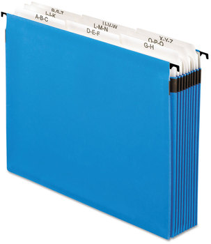 Pendaflex® SureHook® Nine-Section Hanging Folder 9 Sections, 5.25" Capacity, Letter Size, 1/5-Cut Tabs, Blue