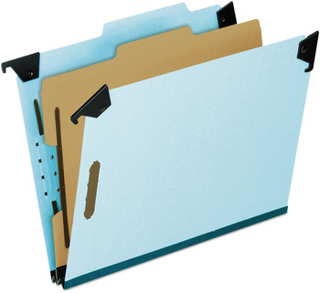 Pendaflex® Hanging Classification Folders with Dividers Letter Size, 1 Divider, 2/5-Cut Exterior Tabs, Blue
