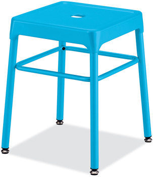 Safco® Steel GuestBistro Stool Backless, Supports Up to 250 lb, 18" High BabyBlue Seat, Base, Ships in 1-3 Business Days