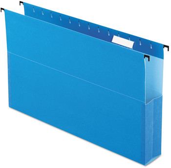 Pendaflex® SureHook® Reinforced Extra-Capacity Hanging Box File 1 Section, 2" Capacity, Legal Size, 1/5-Cut Tabs, Blue, 25/Box