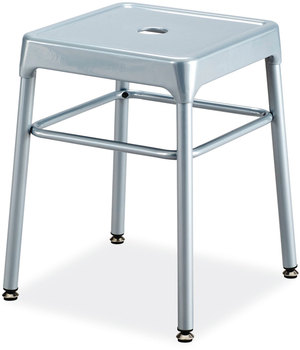 Safco® Steel GuestBistro Stool Backless, Supports Up to 250 lb, 18" High Silver Seat, Base, Ships in 1-3 Business Days