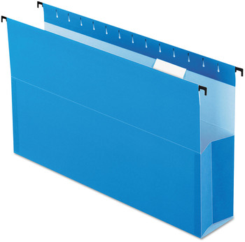 Pendaflex® SureHook® Reinforced Extra-Capacity Hanging Box File 1 Section, 3" Capacity, Legal Size, 1/5-Cut Tabs, Blue, 25/Box