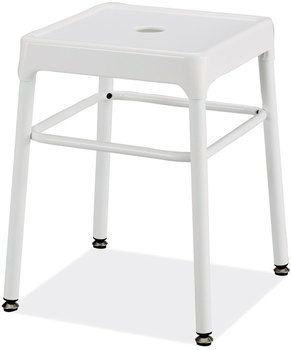 Safco® Steel GuestBistro Stool Backless, Supports Up to 250 lb, 18" Seat Height, White Base, Ships in 1-3 Business Days