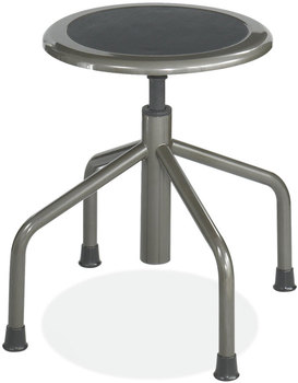 Safco® Diesel Low Base Stool without Back Backless, Supports Up to 250 lb, 16" 22" High Black Seat, Pewter Ships in 1-3 Business Days