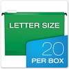 A Picture of product PFX-615215BGR Pendaflex® SureHook® Hanging Folders Letter Size, 1/5-Cut Tabs, Bright Green, 20/Box