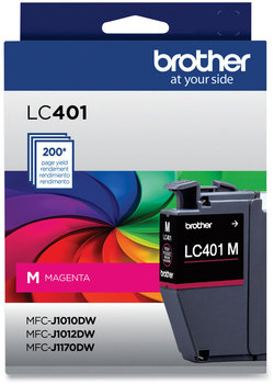 Brother LC401 Inks LC401MS Ink, 200 Page-Yield, Magenta