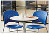 A Picture of product SAF-6804BU Safco® Reve™ GuestBistro Chair with Sled Base Supports Up to 250 lb, 18" Seat Height, Blue Seat/Back, Silver 2/Carton