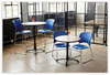 A Picture of product SAF-6804BU Safco® Reve™ GuestBistro Chair with Sled Base Supports Up to 250 lb, 18" Seat Height, Blue Seat/Back, Silver 2/Carton