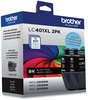 A Picture of product BRT-LC401XL2PKS Brother LC401XL High-Yield Inks LC401XL2PKS Ink, 500 Page-Yield, Black, 2/Pack