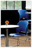 A Picture of product SAF-6804BU Safco® Reve™ GuestBistro Chair with Sled Base Supports Up to 250 lb, 18" Seat Height, Blue Seat/Back, Silver 2/Carton