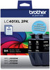 A Picture of product BRT-LC401XL2PKS Brother LC401XL High-Yield Inks LC401XL2PKS Ink, 500 Page-Yield, Black, 2/Pack