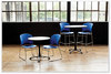 A Picture of product SAF-6804BU Safco® Reve™ GuestBistro Chair with Sled Base Supports Up to 250 lb, 18" Seat Height, Blue Seat/Back, Silver 2/Carton