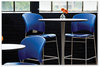 A Picture of product SAF-6804BU Safco® Reve™ GuestBistro Chair with Sled Base Supports Up to 250 lb, 18" Seat Height, Blue Seat/Back, Silver 2/Carton