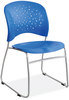 A Picture of product SAF-6804BU Safco® Reve™ GuestBistro Chair with Sled Base Supports Up to 250 lb, 18" Seat Height, Blue Seat/Back, Silver 2/Carton