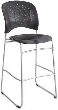 Safco® Reve™ Bistro Chair Supports Up to 250 lb, 31" Seat Height, Black Back, Silver Base