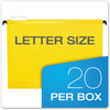 A Picture of product PFX-615215YEL Pendaflex® SureHook® Hanging Folders Letter Size, 1/5-Cut Tabs, Yellow, 20/Box