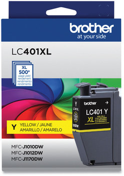 Brother LC401XL High-Yield Inks LC401XLYS Ink, 500 Page-Yield, Yellow