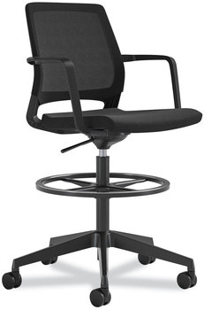 Safco® Medina Extended-Height Chair Supports Up to 275 lb, 23" 33" High Black Seat, Back/Base,Ships in 1-3 Business Days