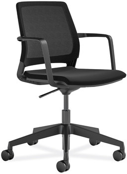 Safco® Medina™ Conference Chair Supports Up to 300 lb, 17" 22" Seat Height, Black Seat/Back/Base, Ships in 1-3 Business Days